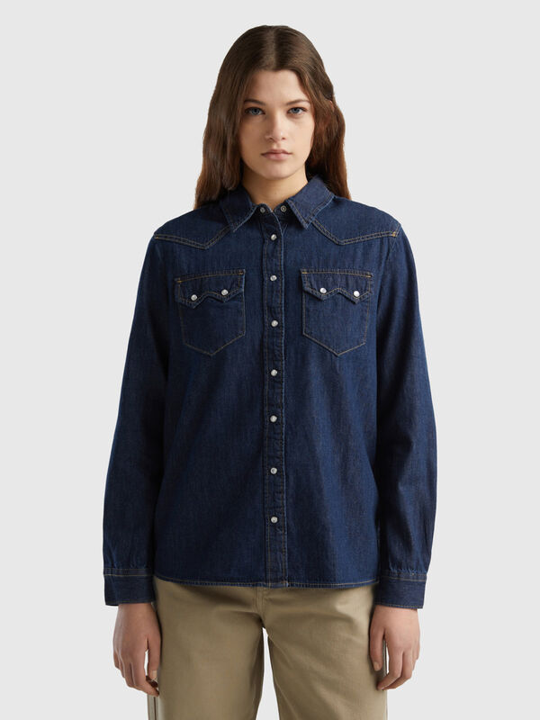 Camicia western di jeans Donna