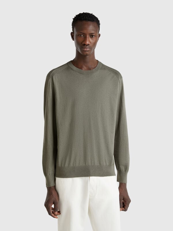 Maglione in misto viscosa e seta Uomo