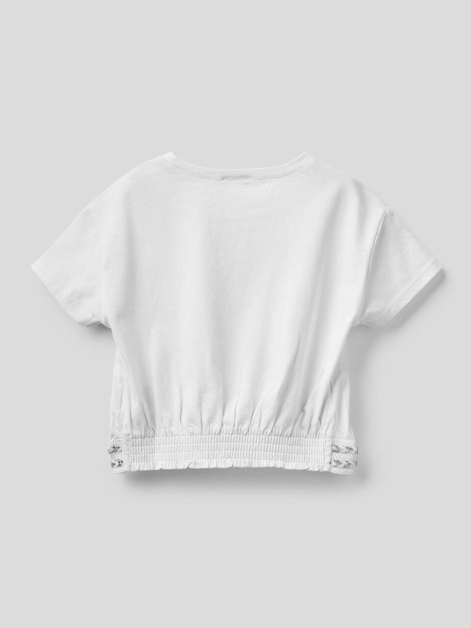 T-shirt in cotone con taglio cropped image number 2