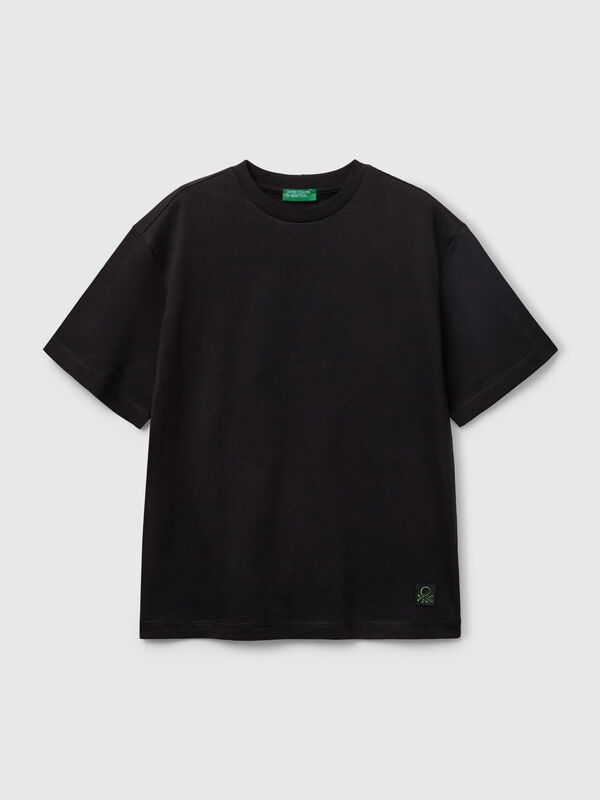 T-shirt nera con stampa sul retro Bambino