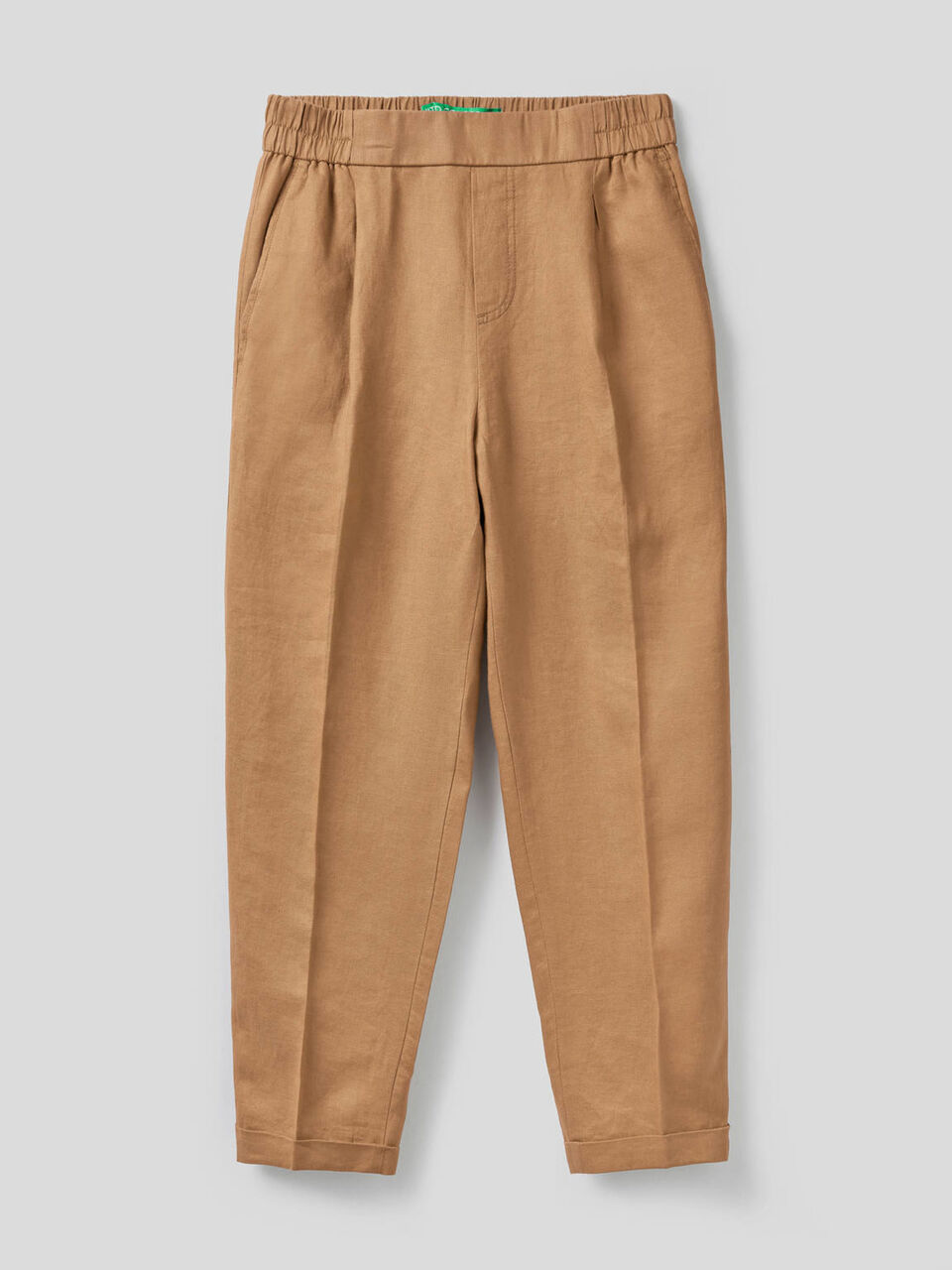 Pantaloni cropped in 100% lino image number null