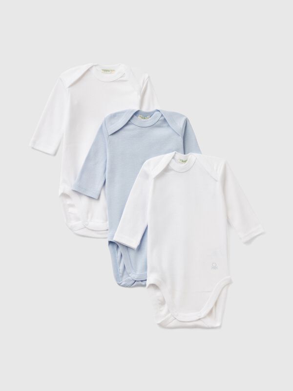 Tre body tinta unita in cotone  Baby