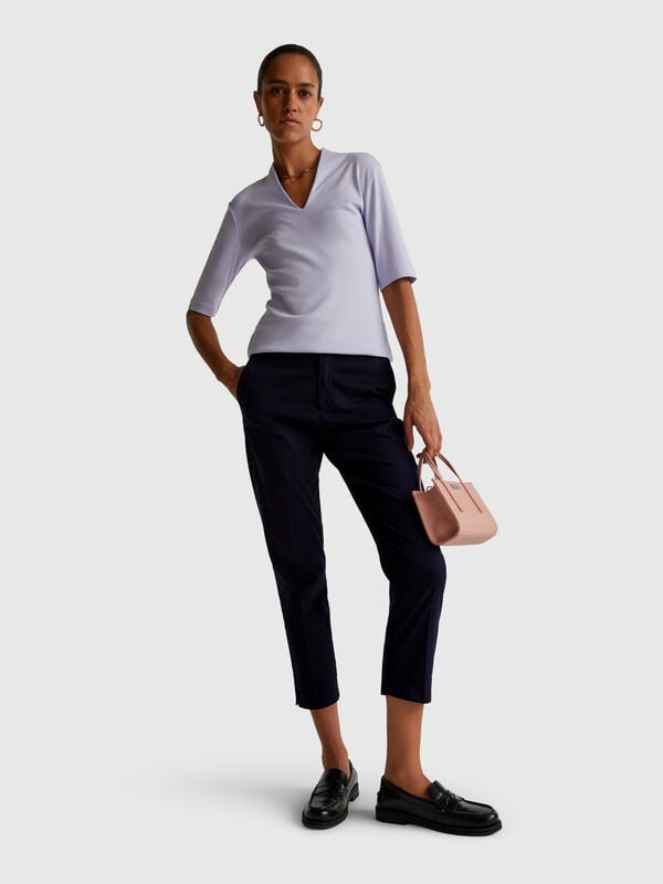 Chino cropped in cotone stretch Donna