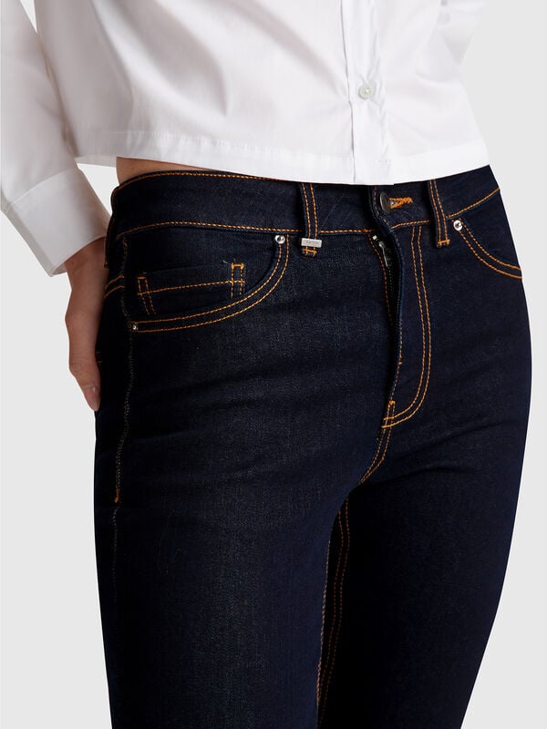 Jeans cropped in cotone  Donna