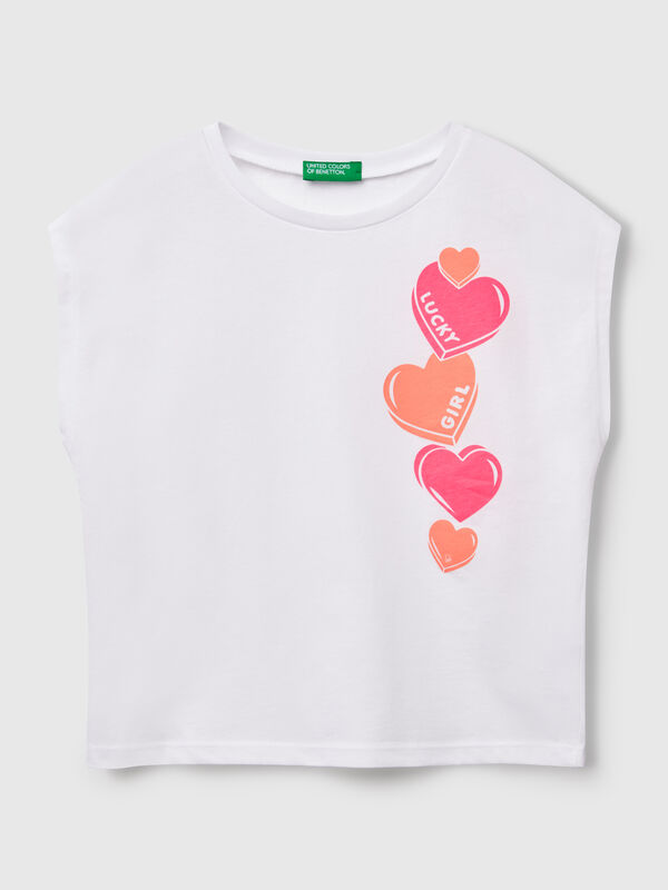 T-shirt con stampa fluo Bambina