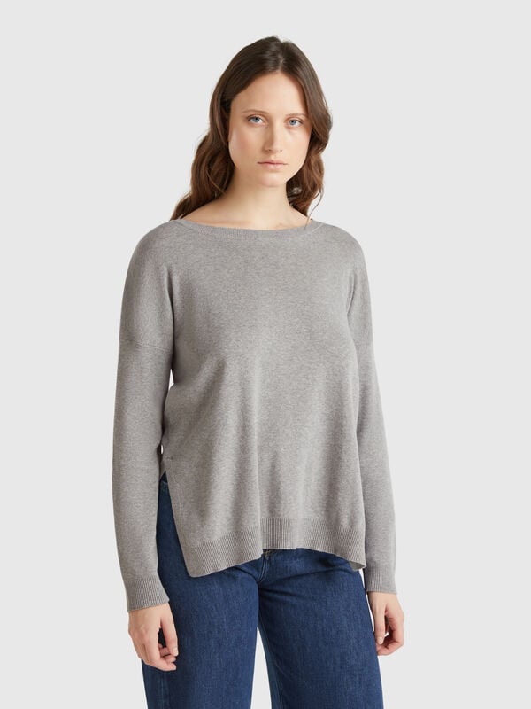 Maglia in cotone over fit Donna