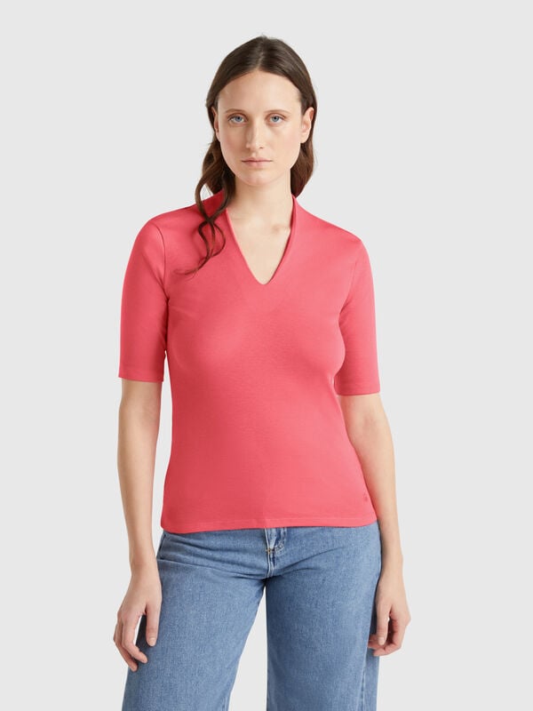 T-shirt slim fit in cotone a fibra lunga Donna