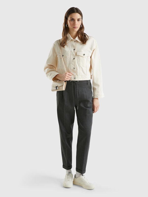 Pantaloni tinta unita con coulisse Donna
