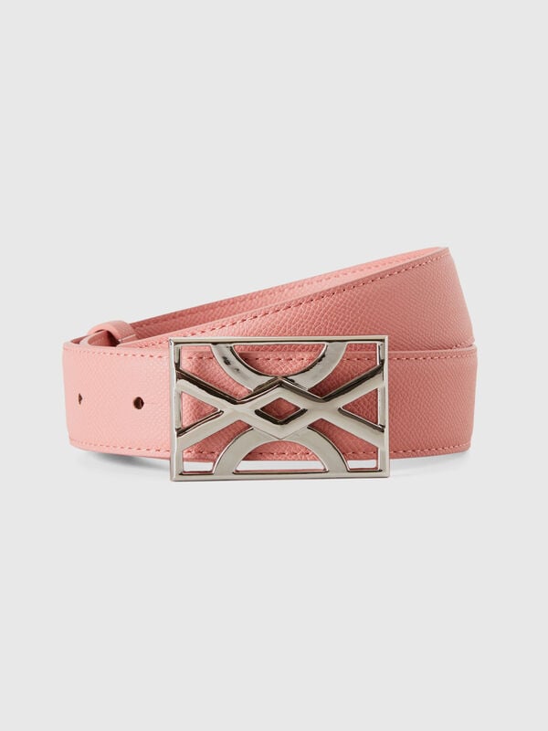 Cintura rosa con fibbia logata Donna