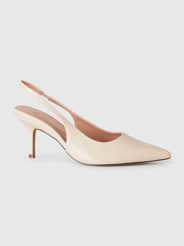 Decolleté beige con tacco Donna