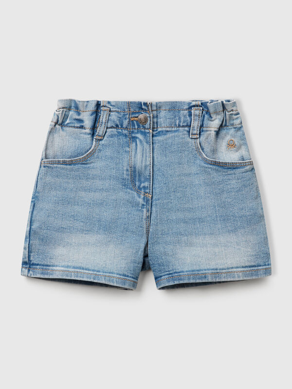 Shorts paperbag di jeans Bambina