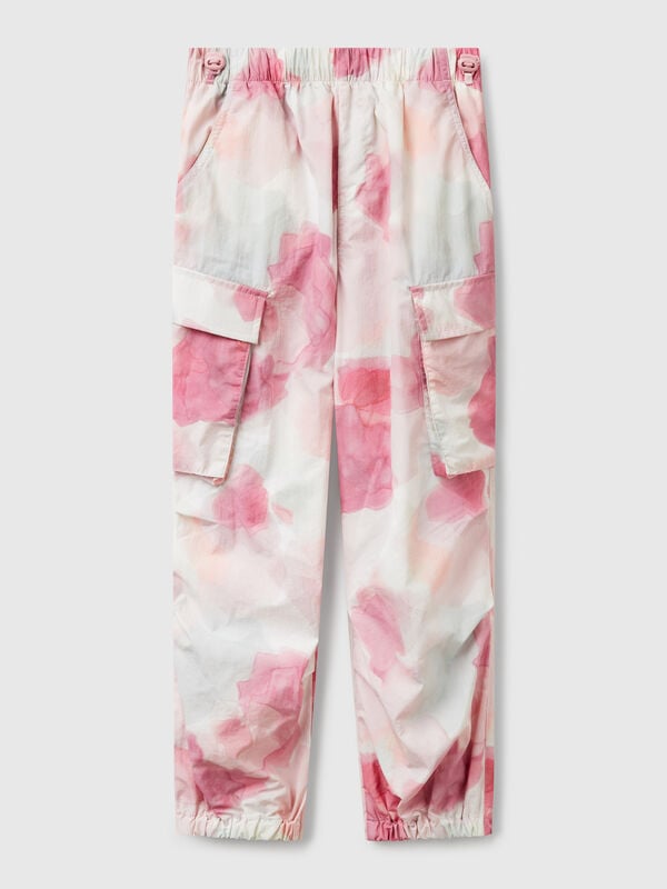 Pantaloni parachute con stampa fantasia Bambina
