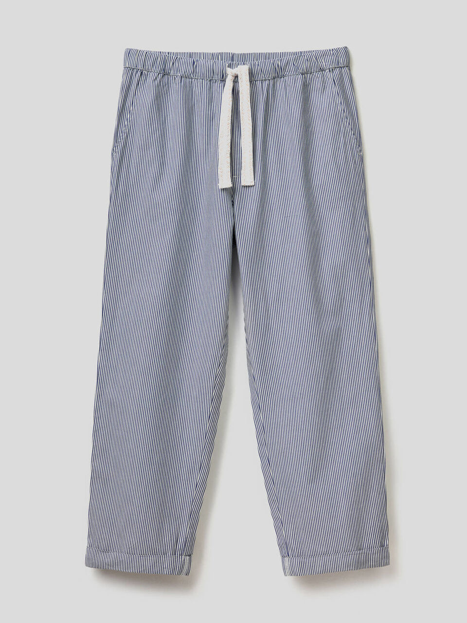Pantaloni a righe in puro cotone image number 1