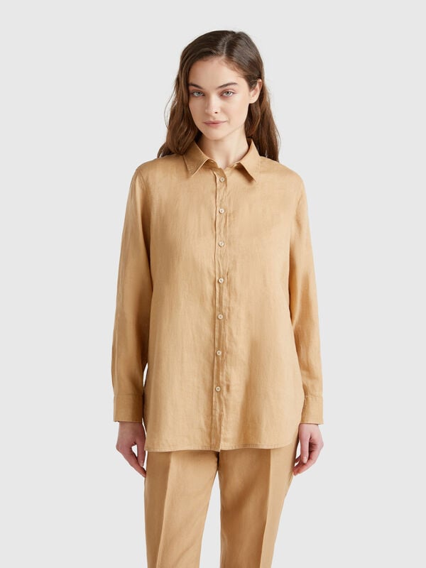 Camicia lunga in puro lino Donna