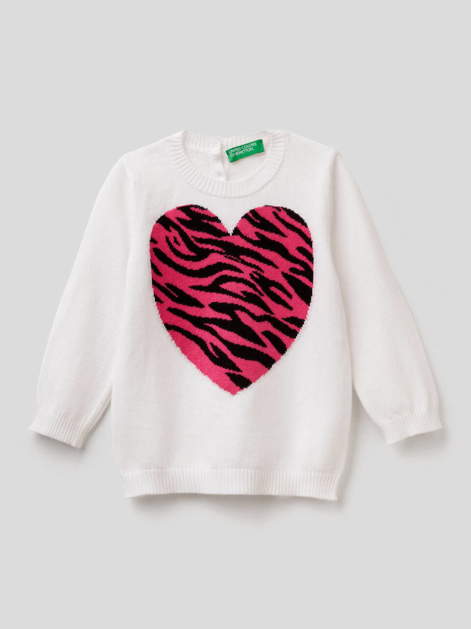 Maglia in cotone con intarsio image number 1