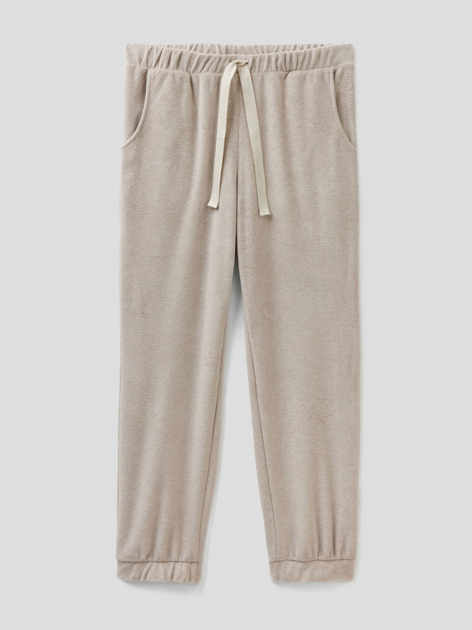 Pantaloni in pile effetto mélange image number 1