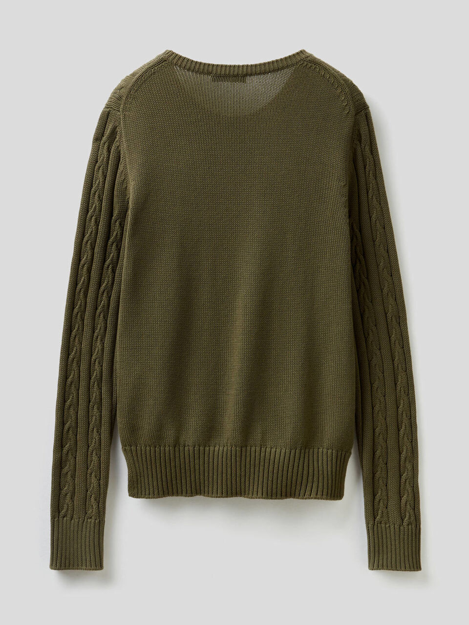 Maglia in cotone con lavorazione a trecce image number 2