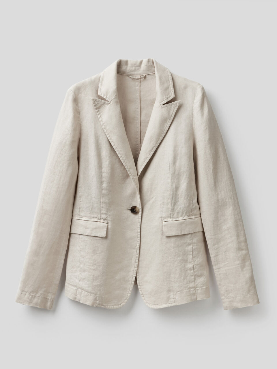 Blazer sciancrato in 100% lino image number 1
