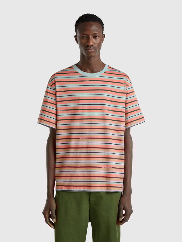T-shirt a righe over fit Uomo