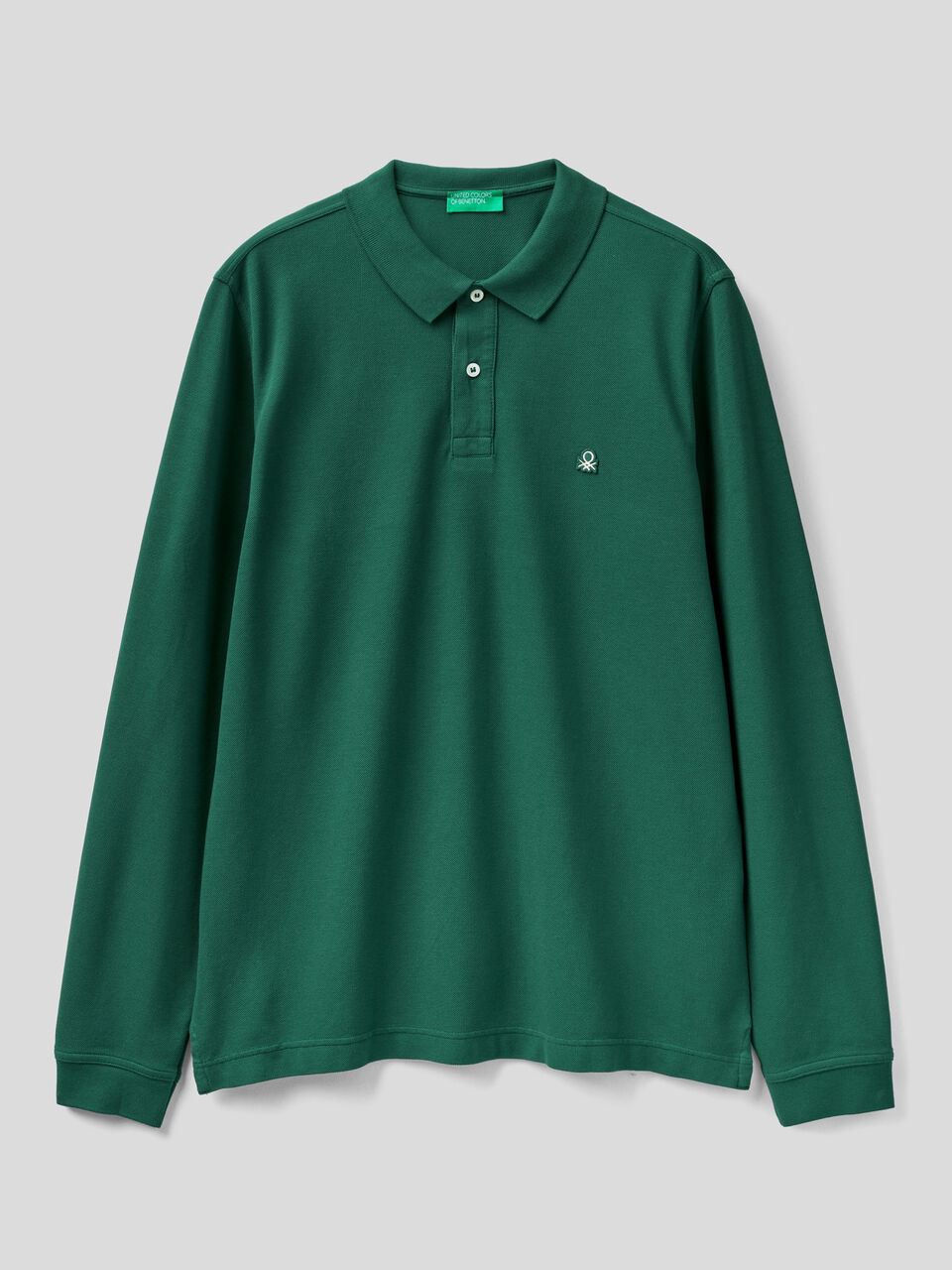 Polo a manica lunga 100% cotone image number 1