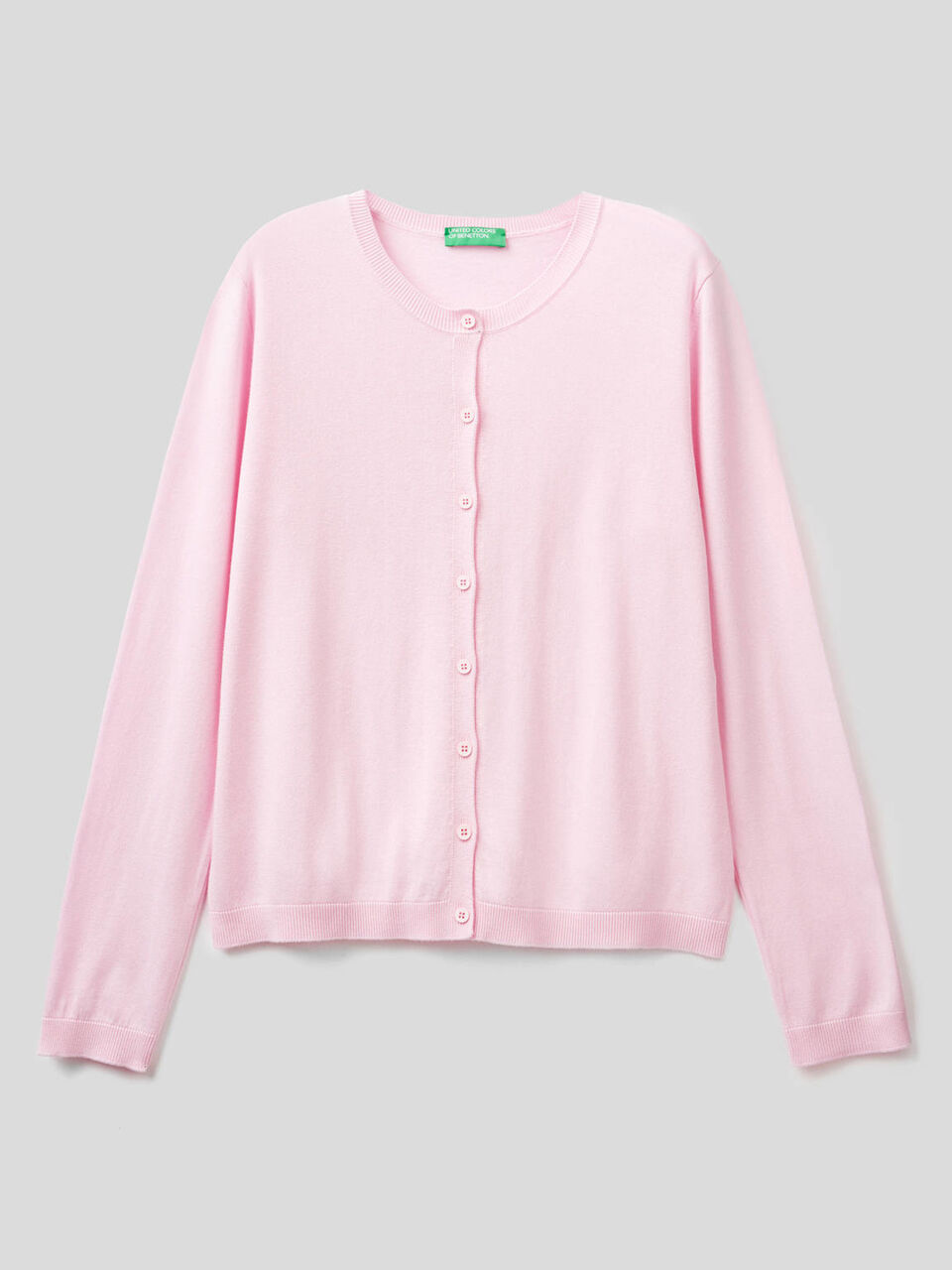 Cardigan girocollo in misto cotone image number 1