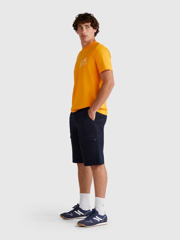 Bermuda cargo in puro cotone Uomo