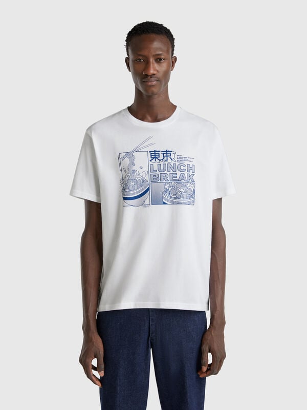 T-shirt con stampa in cotone bio Uomo