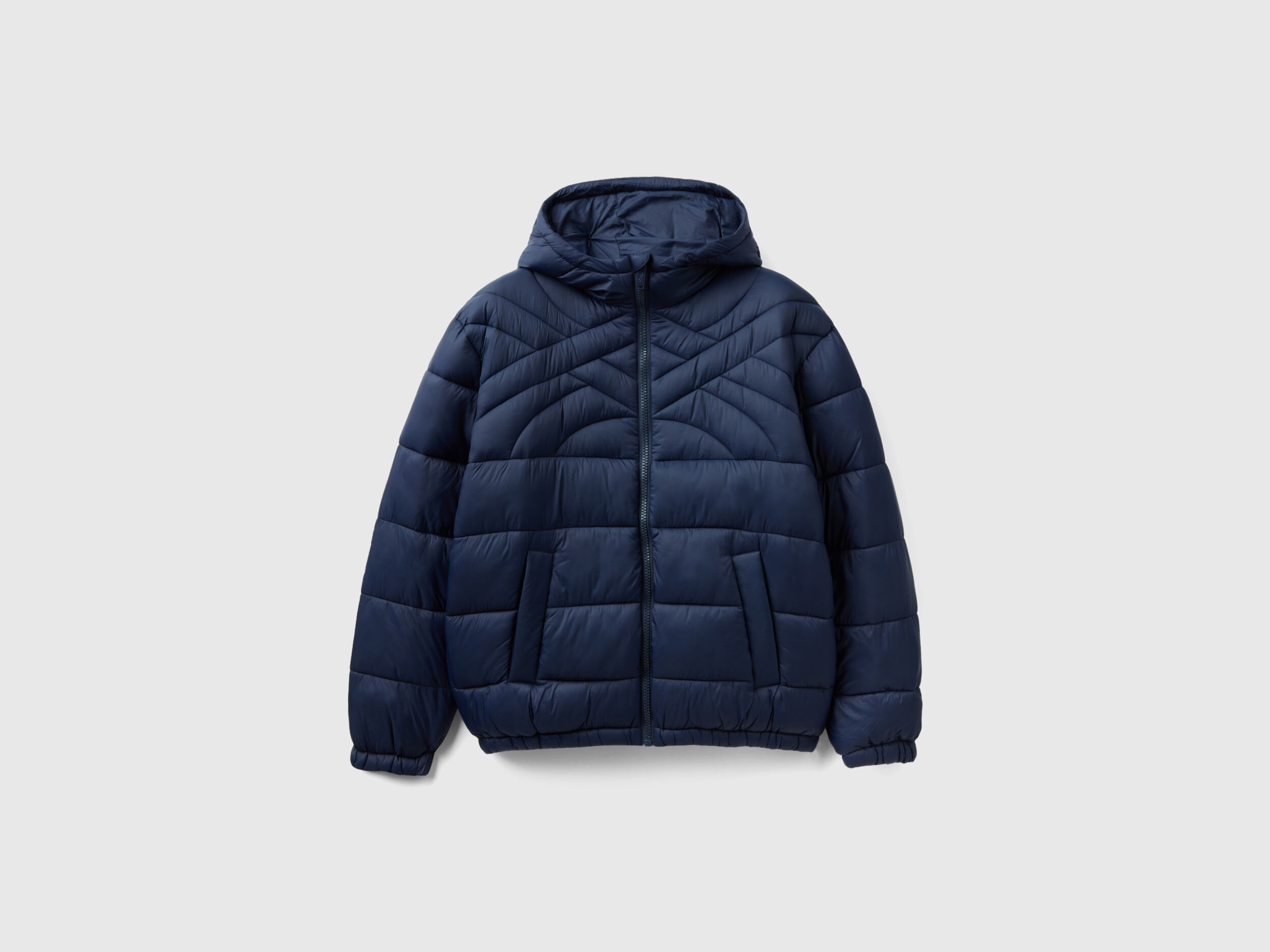 Piumino imbottito con ovatta riciclata Blu Scuro Uomo Benetton