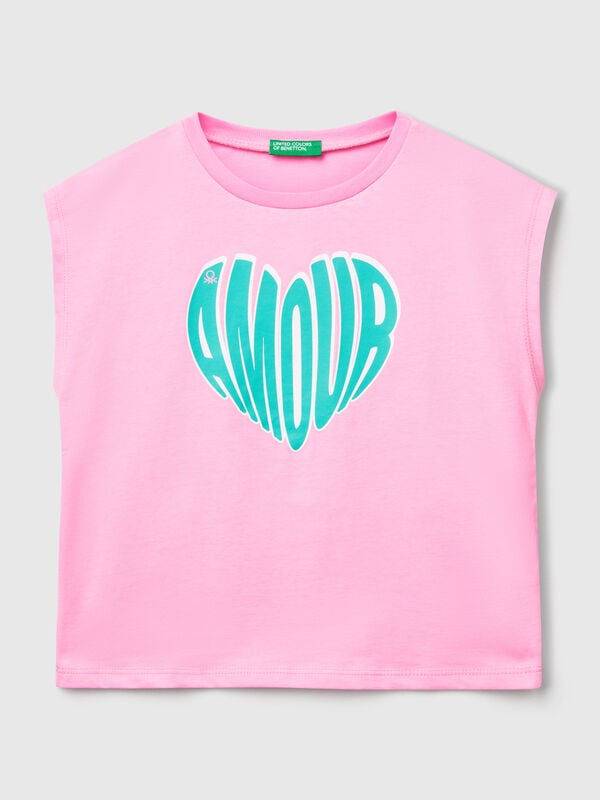 T-shirt con stampa fluo Bambina