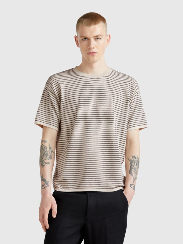 T-shirt in maglia a righe Uomo
