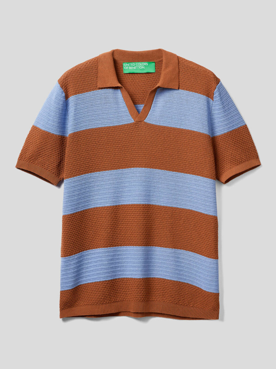 Polo in maglia lavorata a righe image number 1