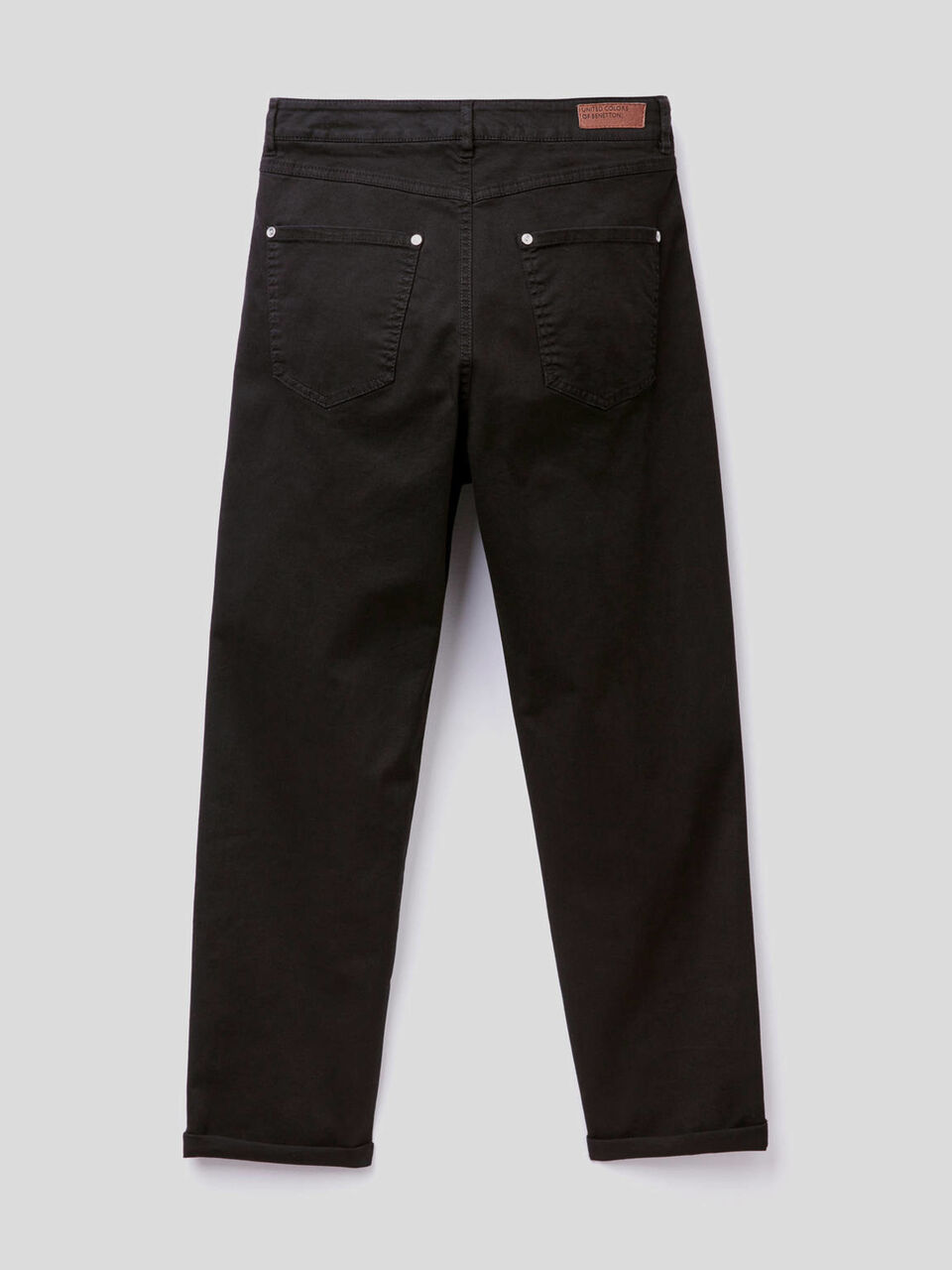 Pantaloni boyfriend in cotone stretch image number 2