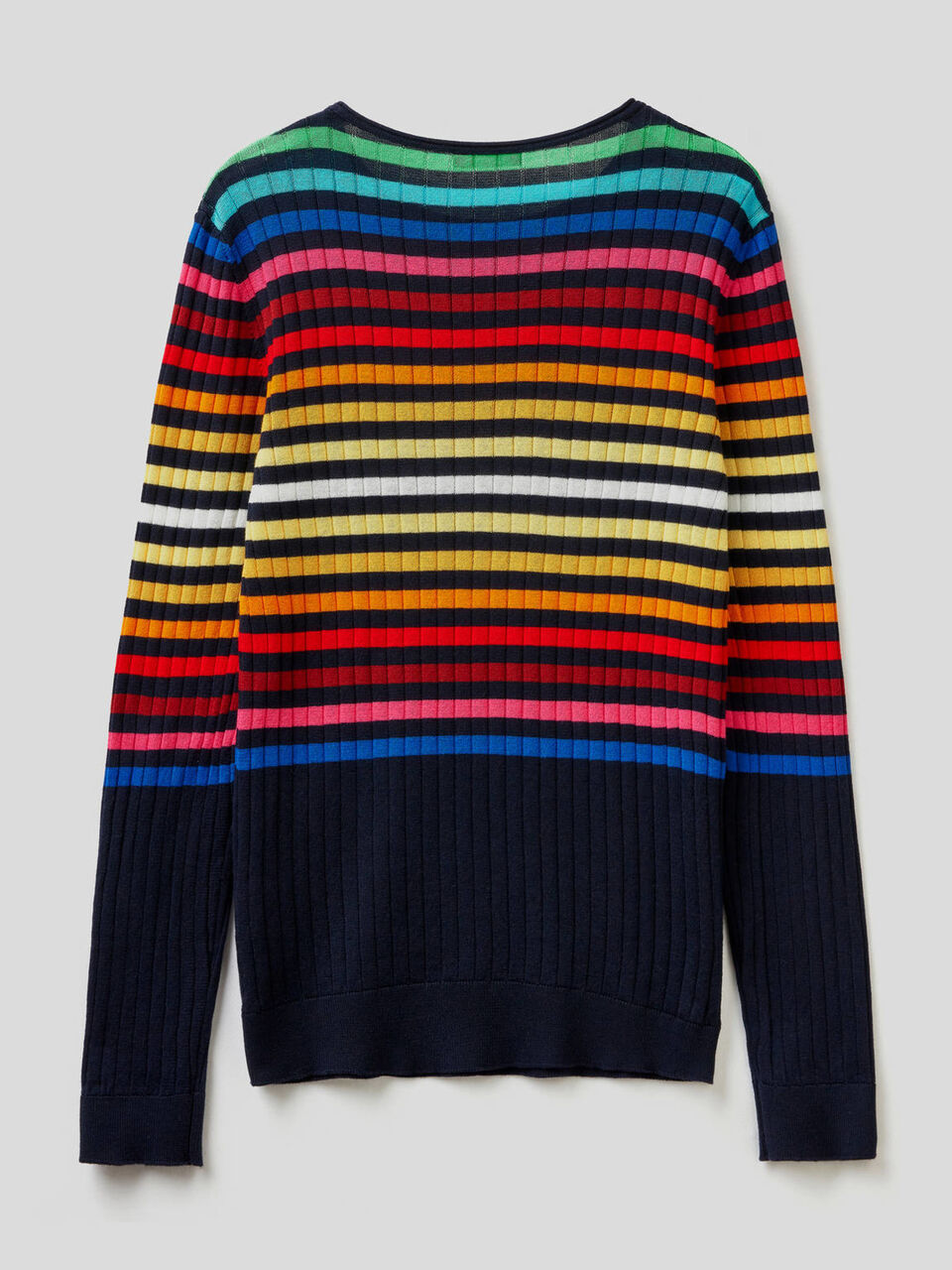 Maglia 100% cotone a righe multicolor image number 2
