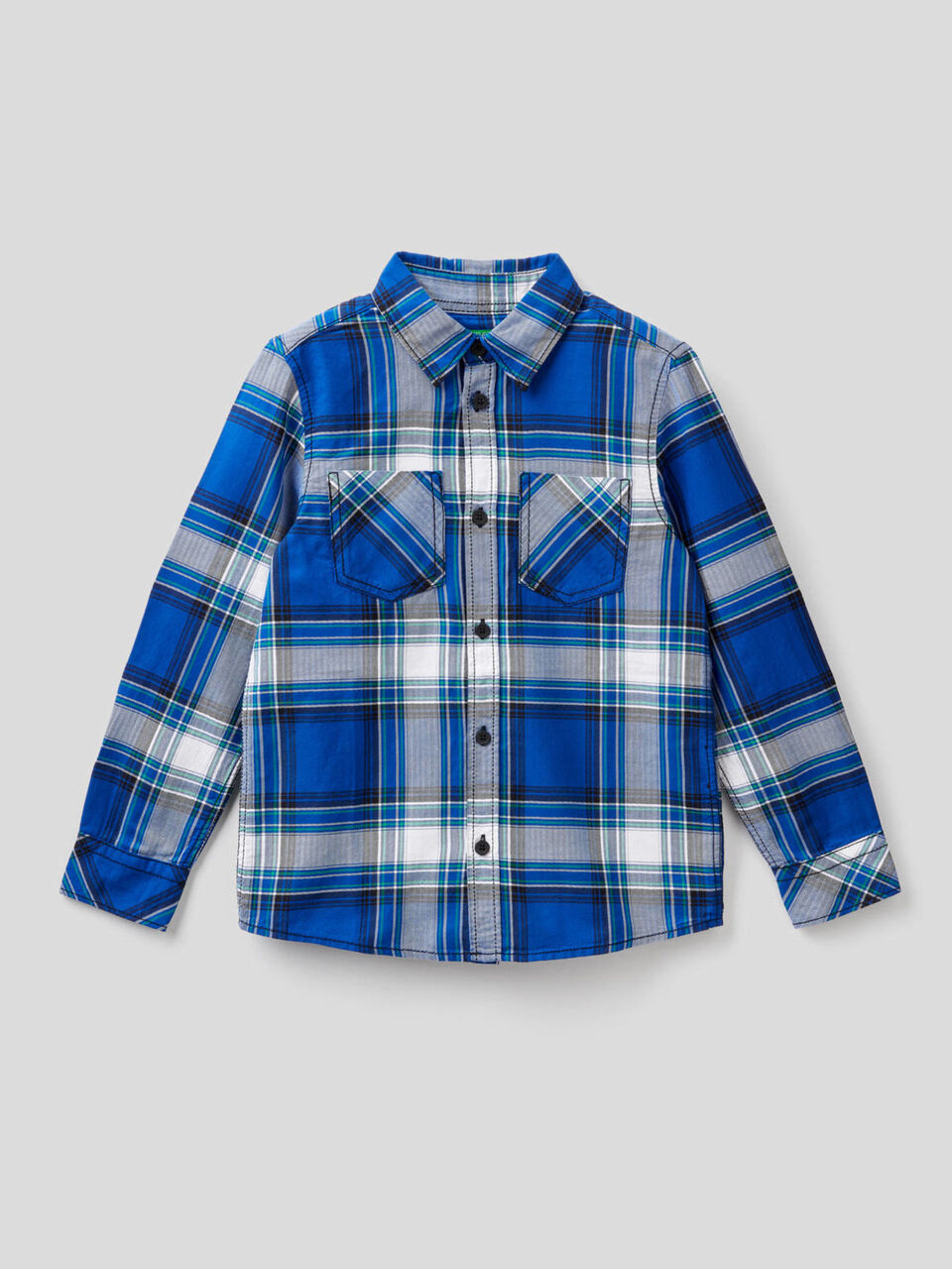 Camicia a quadri in 100% cotone image number 1