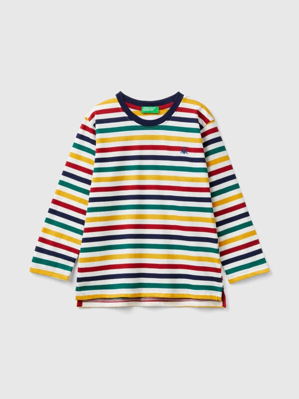 T-shirt a righe 100% cotone Bambino