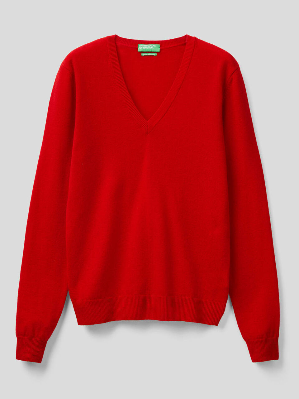Maglia con scollo a V in pura lana vergine image number 1
