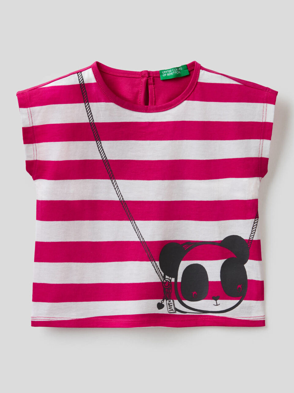 T-shirt a righe con stampa image number 1