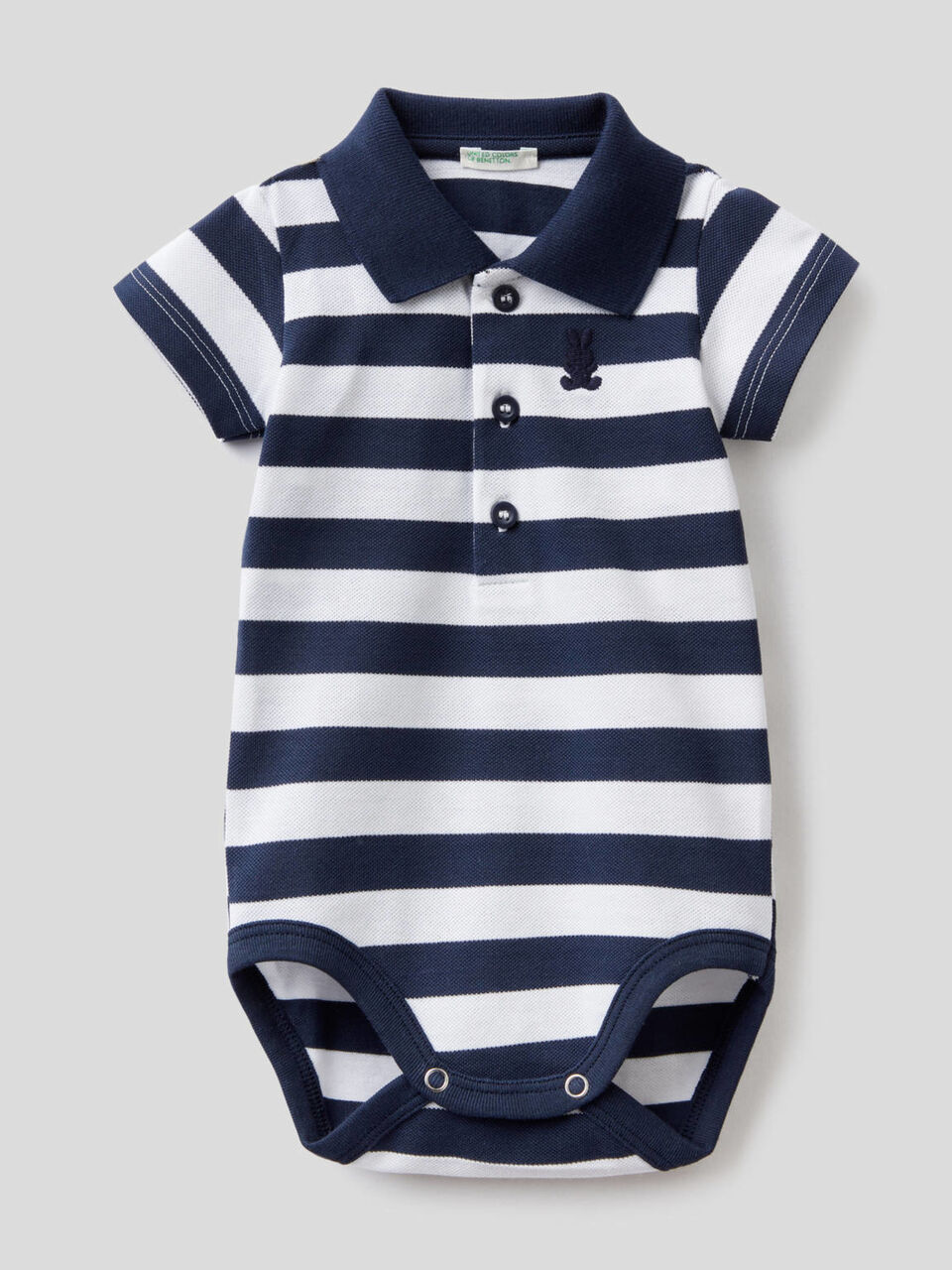 Body a polo in cotone elasticizzato image number 1