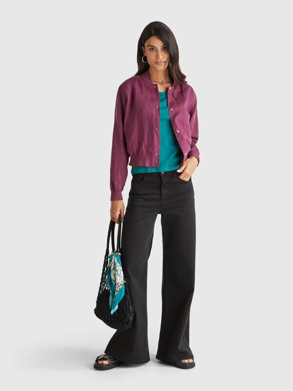 Bomber in 100% lino Donna