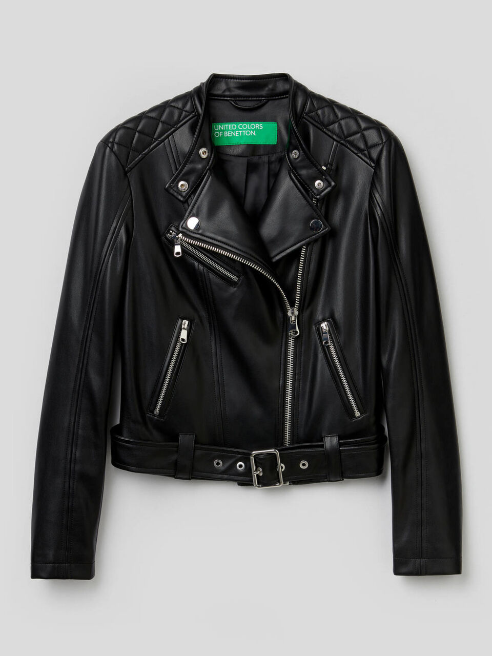Giubbino biker con cintura image number 1