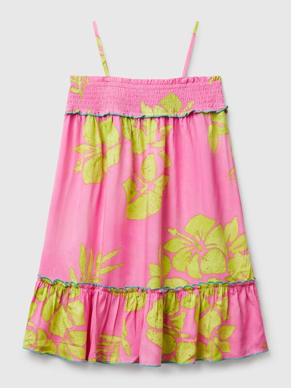 Vestito fluido con stampa fiori Bambina