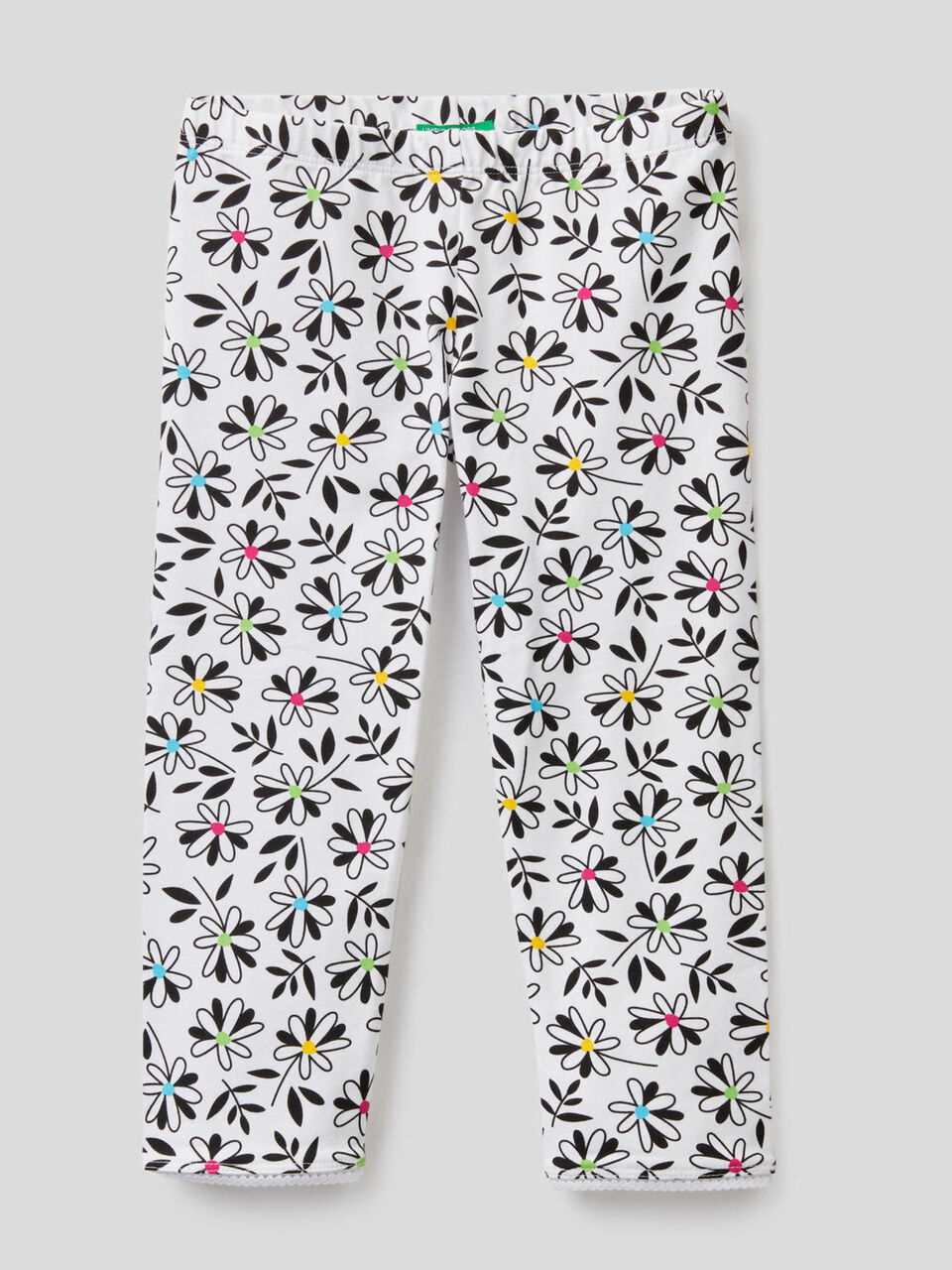 Leggings a 3/4 in cotone stretch image number 1