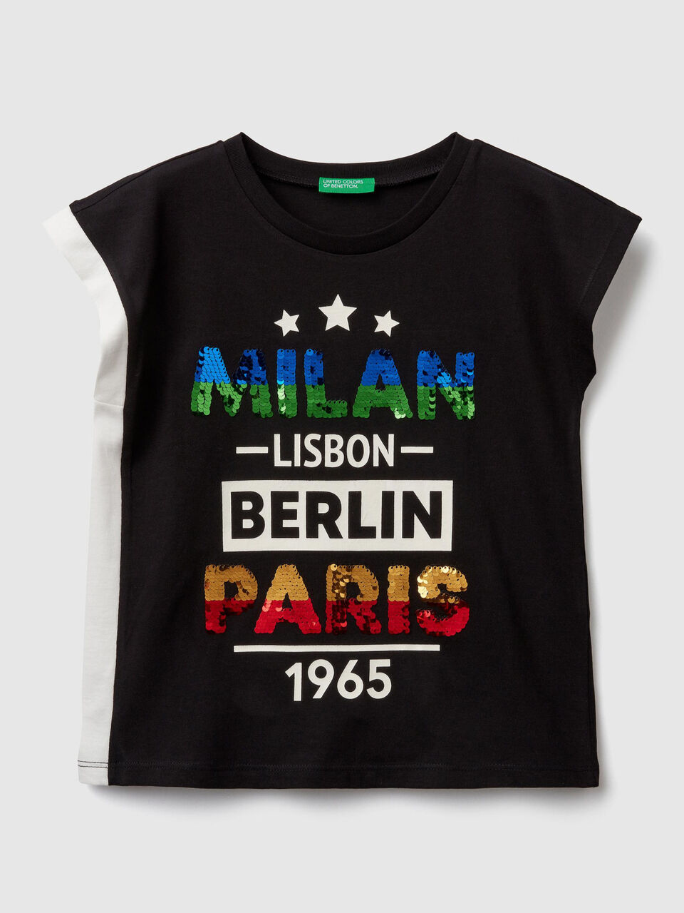 T-shirt con paillettes reversibili image number 1
