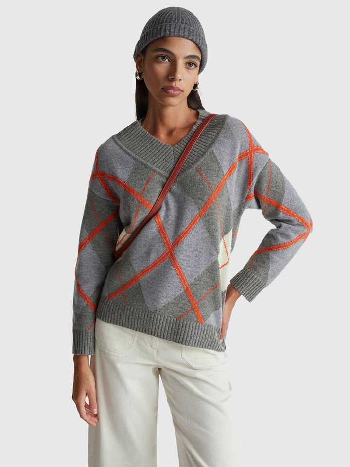 MAGLIA SCOLLO V M/L Donna