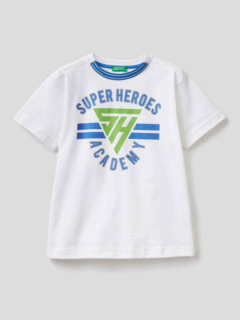 T-shirt con girocollo bicolor image number 1