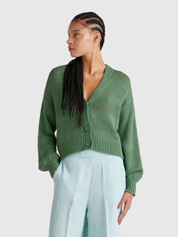Cardigan lavorato 100% cotone Donna