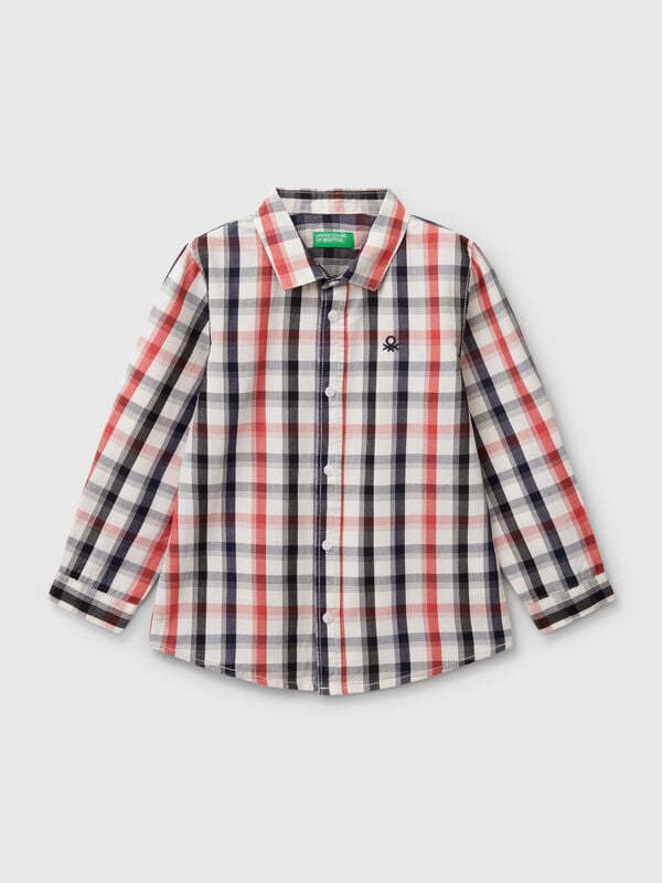 Camicia a quadri in puro cotone Bambino
