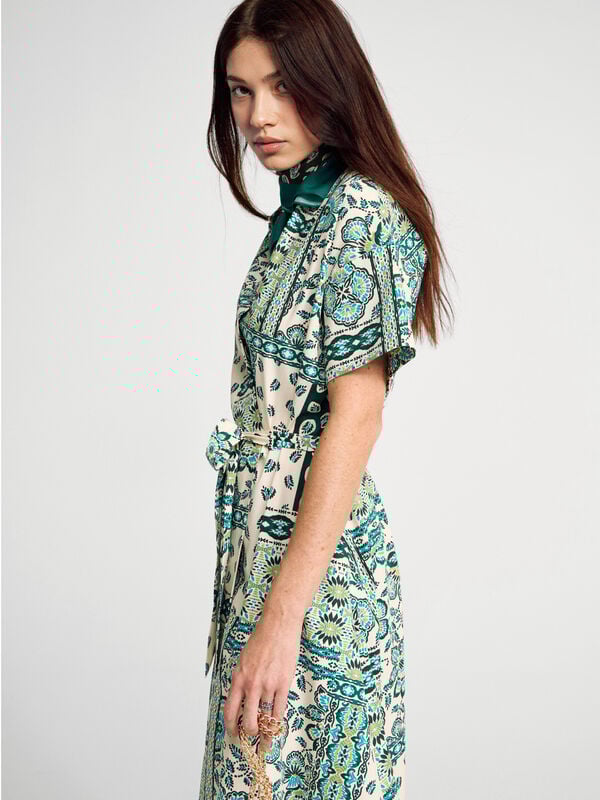 Abito longuette con stampa bandana Donna