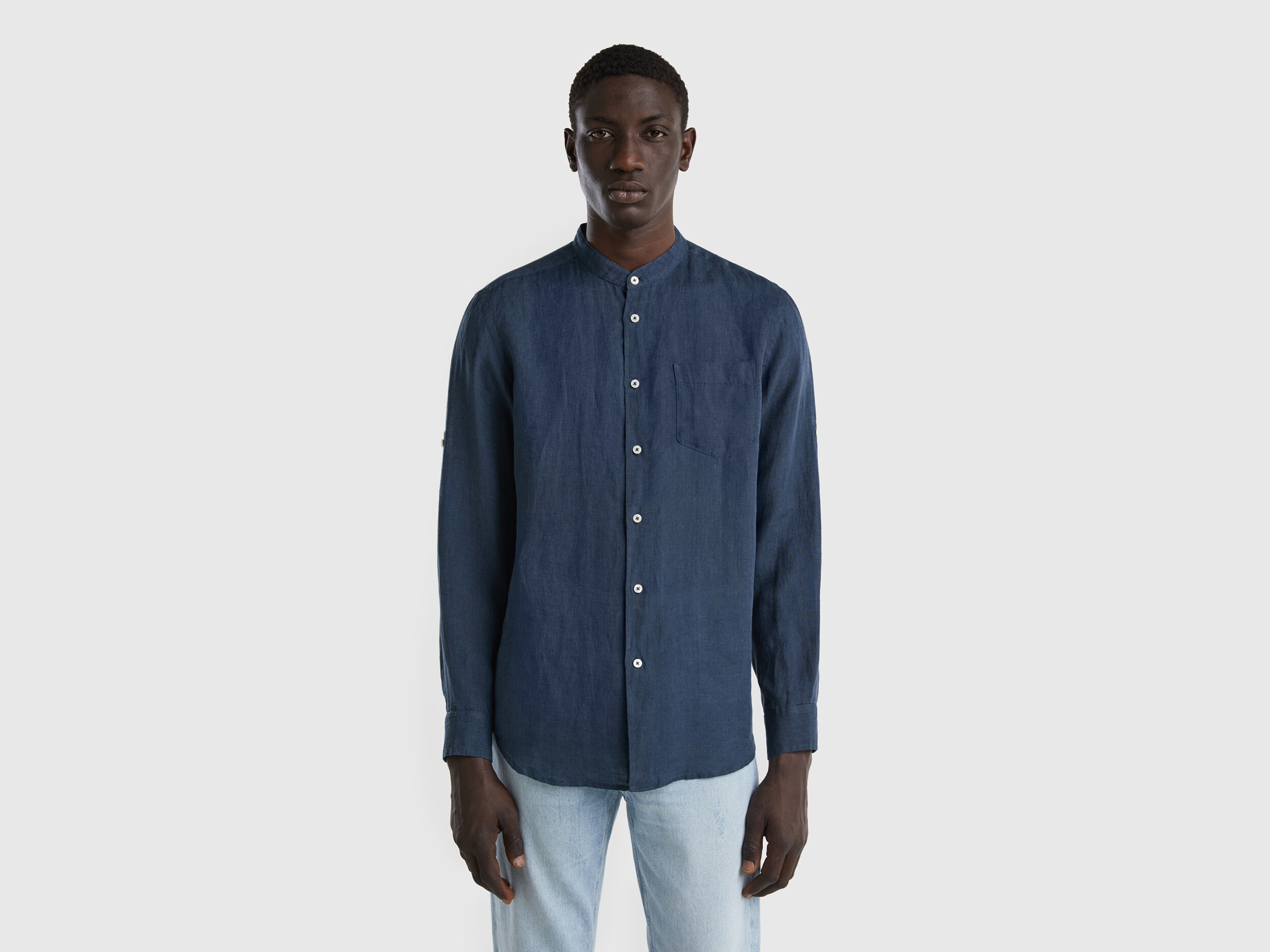 Camicia alla coreana uomo on sale
