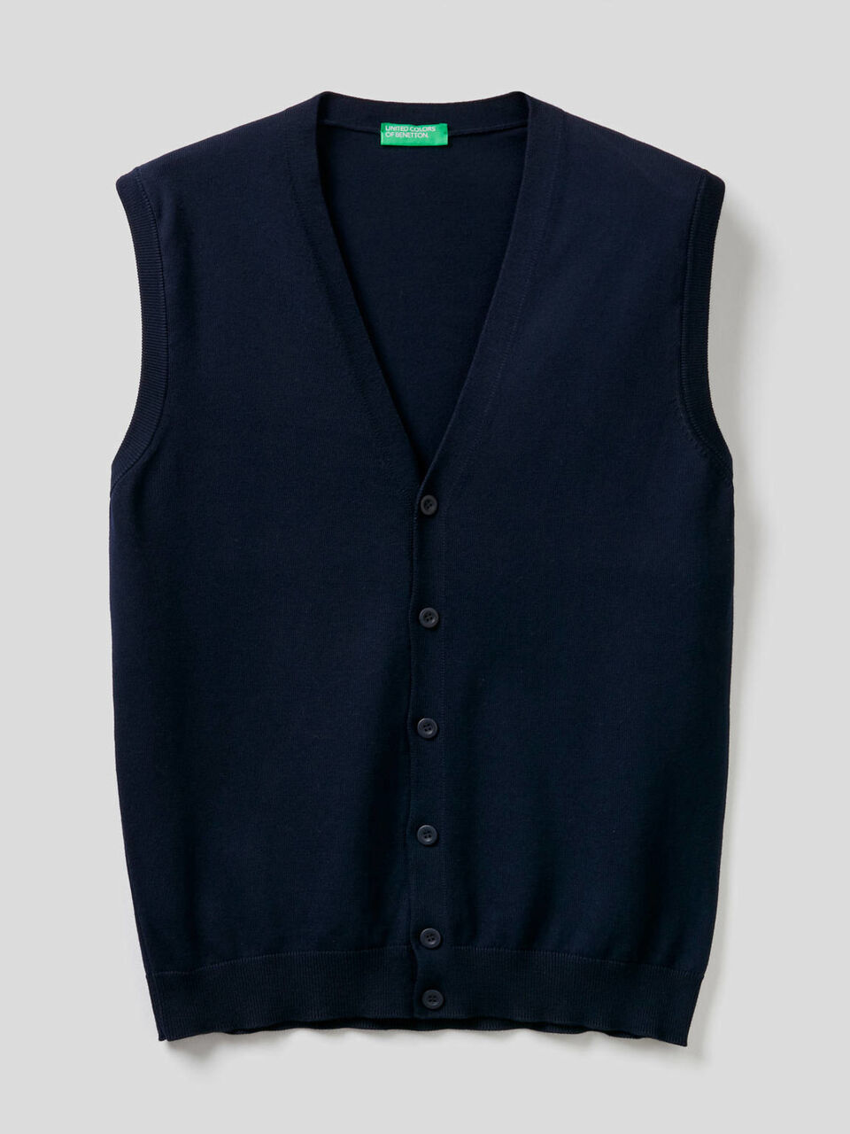 Gilet con bottoni in puro cotone image number 1